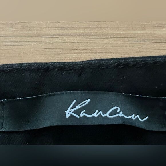 KANCAN high rise cut off stretch booty denim shorts black Size 9/29 - Picture 5 of 8